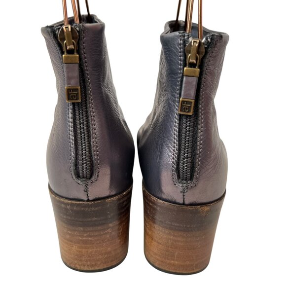 Alberto Fermani Solara crinkled leather booties metallic pewter boots size 9 39 - Picture 4 of 12